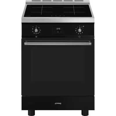 Cuisini�re Sinfonia 60cm Four multifonction pyrolyse / 4 foyers induction Noir - SMEG Elite R�f. C6IPBLT2