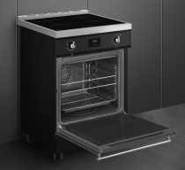 Cuisinière Sinfonia 60cm Four multifonction pyrolyse / 4 foyers induction Noir - SMEG Elite Réf. C6IPBLT2