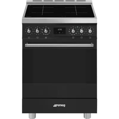 Cuisini�re Sinfonia 60cm Four multifonction pyrolyse / 4 foyers induction Noir mat - SMEG Elite R�f. C6IPMBM2