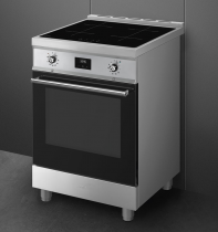 Cuisinière Sinfonia 60cm Four multifonction pyrolyse 4 foyers induction Inox - SMEG Elite Réf. C6IPXT2