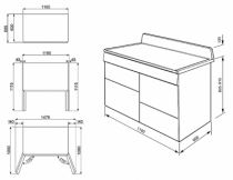 Cuisinière Victoria 110cm 2 fours Vapor Clean 63l + 1 gril / 7 brûleurs gaz Bleu Azur - SMEG Réf. TR4110AZ