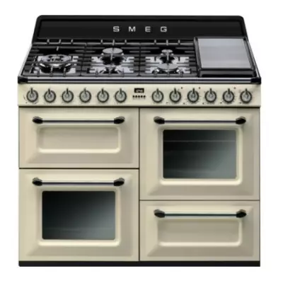 Cuisini�re Victoria 110cm 2 fours Vapor Clean 63l + 1 gril / 7 br�leurs gaz Cr�me - SMEG R�f. TR4110PF