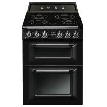 Cuisinière Victoria 60cm 1 four électrique 61l + 1 four électrique 35l / 4 foyers induction Noir - SMEG ELITE Réf. TR62IBL