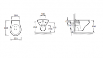 Cuvette suspendue Patio courte sans trou pour abattant Blanc - Jacob Delafon Réf. E1534-Y1-00