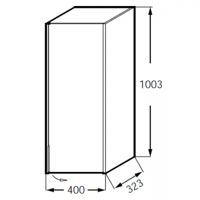 Demi-colonne Bastille charni�res � droite M�lamin�  - JACOB DELAFON R�f. EB2227D-T-M