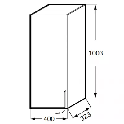 Demi-colonne Bastille charni�res � gauche M�lamin� - JACOB DELAFON R�f. EB2227G-T-M