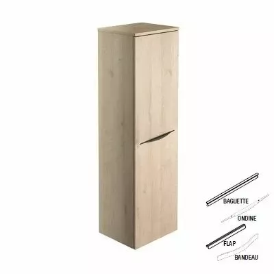 Demi-colonne BENTO 35cm H.119cm 1 porte / Poign�e Bandeau, Baguette, Flap ou Ondine - D�cor bois - DECOTEC 1793171 / 1793181