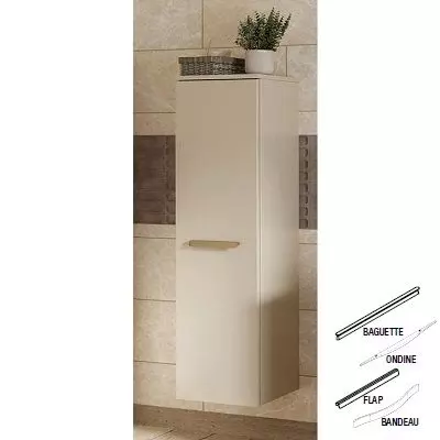 Demi-colonne BENTO 35cm H.119cm 1 porte / Poign�e Bandeau, Baguette, Flap ou Ondine - Laque au choix - DECOTEC 1792171 / 1792181