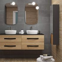 Demi-colonne flaconnier Bento - 1 porte miroir - Laque au choix - DECOTEC Réf. 1794121 / 1794131