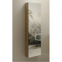 Demi-colonne flaconnier BENTO 35cm H.118cm 1 porte miroir - Décor bois au choix - DECOTEC Réf. 1797121 / 1797131
