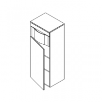 Demi colonne Illusion 50cm 1 porte 1 tiroir charnières à gauche Laque au choix - DECOTEC Réf. 1816541