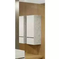Demi-Colonne KARMA L.41cm H.115cm 1 porte /1 tiroir Céram décor & Laque ou Chêne ou Full céram - DECOTEC
