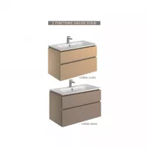 Demi-colonne LEVANTO 35cm H.120cm 1 porte - Décor bois chêne strié 2 finitions au choix - DECOTEC