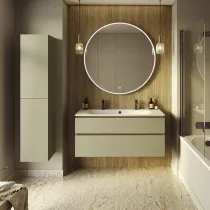 Demi-colonne LEVANTO 35cm H.160cm 2 portes - Laque extra-mate 4 finitions au choix - DECOTEC 1826851 / 1826861