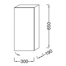 Demi-colonne Parallel 30cm Charnières à droite Mélaminé - JACOB DELAFON Réf. EB513D-MM