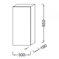 Demi-colonne Parallel 30cm Charnières à gauche Laque - JACOB DELAFON Réf. EB513G-TL