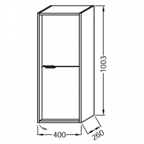Demi-colonne Vivienne 40cm 2 portes charnières droite Bois massif - JACOB DELAFON Réf. EB1510D-PX-PX