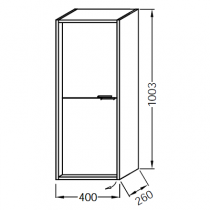 Demi-colonne Vivienne 40cm 2 portes charnières gauche Bois massif Point de Hongrie - Jacob Delafon Réf. EB1510G-P6-P14