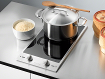 Domino de cuisson induction 30cm 2 foyers Noir cadre Inox - MIELE Réf. CS 1212-1 I