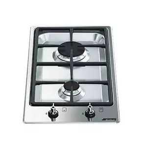 Domino gaz 30cm 2 br�leurs Inox - SMEG R�f. PGF32G