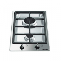 Domino gaz 30cm 2 brûleurs Inox - SMEG Réf. PGF32G