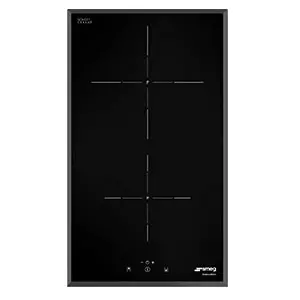 Domino induction 30cm 2 foyers Noir bord biseaut� - SMEG R�f. SI5322B