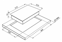 Domino induction 30cm 2 zones cadre Inox - SMEG Réf. PGF32I-1
