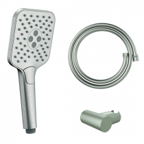 Douchette 3 jets avec support et flexible Nickel brossé - O\'DESIGN Réf. DUP-DRAK-NB