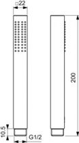 Douchette stick carrée Idealrain Chromé - Ideal Standard Réf. BD320AA