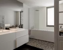 ECRAN NPB1 1 VOLET PIVOTANT 80x140 CLAIR 5 mm + SERIGRAPHIE ARGENT - Atelier du Bain R&eacute;f. NPB1SDAP