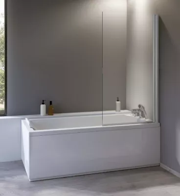 ECRAN NPB2 1 VOLET PIVOTANT 80x139 H TRANSPARENT 5 mm - BLANC - Atelier du Bain R�f. NPB2SCL