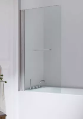 ECRAN RELEVA ILOA 1 VOLET PIVOTANT 80x140 CLAIR 5 mm TRAITE ARGENT - Atelier du Bain R�f. ILOA80SCTAB