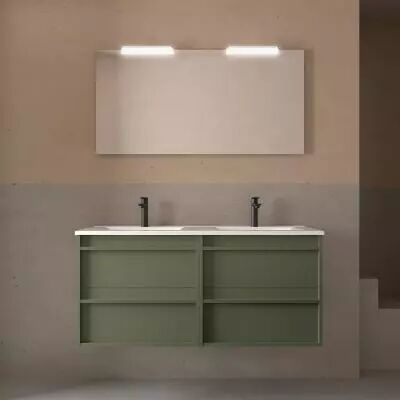 Ensemble ATTILA 121cm meuble 4 tiroirs Vert satin� + vasque (miroir en option) - Salgar R�f. 104834