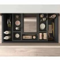 Ensemble ATTILA 140cm meuble 4 tiroirs Blanc satin&eacute; + plan (vasques & miroir en option) - Salgar R&eacute;f. 104980