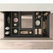 Ensemble ATTILA 61cm meuble 2 tiroirs Blanc satin&eacute; + vasque (miroir en option) - Salgar R&eacute;f. 104739