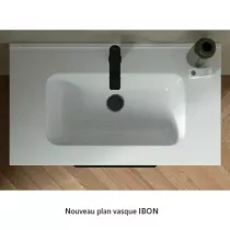 Ensemble ATTILA 81cm meuble 3 tiroirs Blanc satin&eacute; + vasque (miroir en option) - Salgar R&eacute;f. 105112