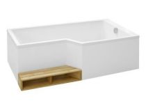 Ensemble baignoire bain-douche Neo 160 x 90/70 acrylique version droite Blanc - JACOB DELAFON Réf. CE6D000R-00