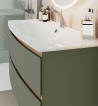 Ensemble BEL AMI 105cm meuble 2 tiroirs laqué avec vasque Céramyl® - DECOTEC Réf. 1820321
