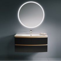 Ensemble BEL AMI 105cm meuble 2 tiroirs laqué avec vasque Céramyl® - DECOTEC Réf. 1820321