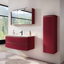 Ensemble BEL AMI 125cm meuble 2 tiroirs laqué avec vasque Céramyl® 1 robinet - DECOTEC Réf. 1820341