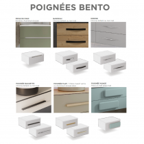 Ensemble BENTO 100cm meuble 2 tiroirs + plan-vasque céramique centré - Laque au choix - DECOTEC