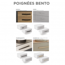 Ensemble BENTO 121cm meuble 1 tiroir + module 1 tiroir + plan-vasque céramique - Mélaminé bois & Laque - DECOTEC