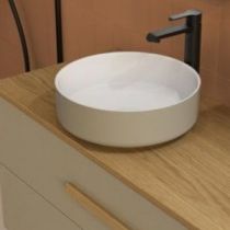 Ensemble BENTO 150cm meuble 4 tiroirs / Plan placage chêne + vasques à poser - Laqué au choix - DECOTEC