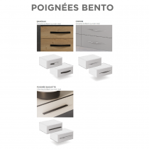 Ensemble BENTO 180cm meuble 1 tiroir 100cm + module 1 tiroir 100cm / Plan + vasque - Laque & décor bois au choix - DECOTEC