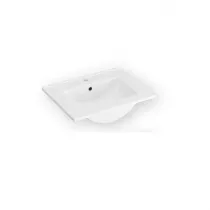 Ensemble BENTO 61cm meuble 2 tiroirs + plan vasque - D&eacute;cor bois ou Laque & Poign&eacute;e au choix - DECOTEC