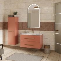 Ensemble BENTO 80cm meuble 2 tiroirs + plan-vasque céramique - Laque au choix - DECOTEC