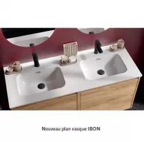 Ensemble COMPLET ATTILA 121cm Rouge satin&eacute; meuble 6 tiroirs + vasque + miroir + Led - SALGAR R&eacute;f. 105233