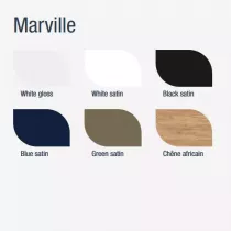 Ensemble complet MARVILLE 40cm Blanc satin&eacute; avec miroir - SALGAR R&eacute;f. 104993