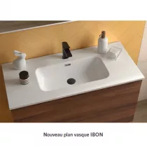 Ensemble COMPLET NOJA 101cm Noir satin&eacute; meuble 2 tiroirs + vasque + miroir + Led - SALGAR R&eacute;f. 105428