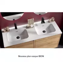 Ensemble COMPLET NOJA 141cm Gris satin&eacute; meuble 4 portes + vasque + miroir + Led  - SALGAR R&eacute;f. 118563